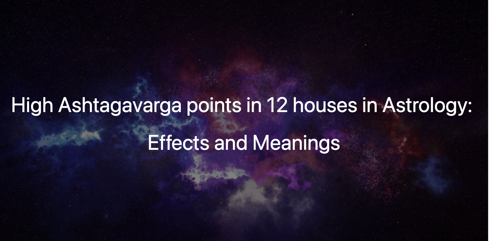 High Ashtakavarga points